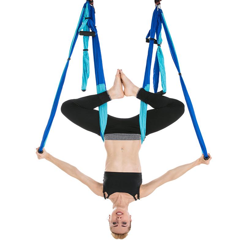 Two-Tone Inversion Gravity Aerial Yoga Hammock: Indoor Fitness Swing Chair