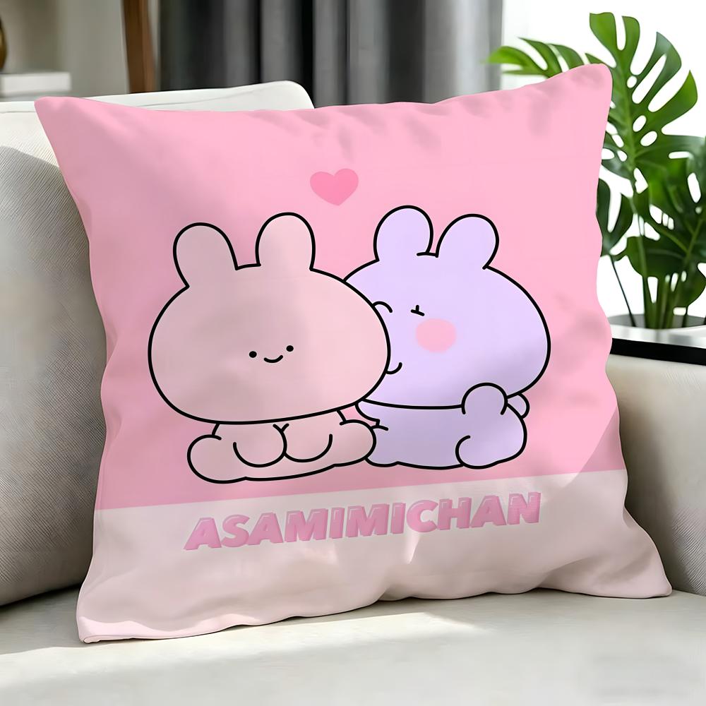Cartoon Asamimichaan Asleep Cushion Cover Cushion Cover Set 4Pcs 50X50 45X45 40X40 Pillowcase Decorative Sofa Home Decor