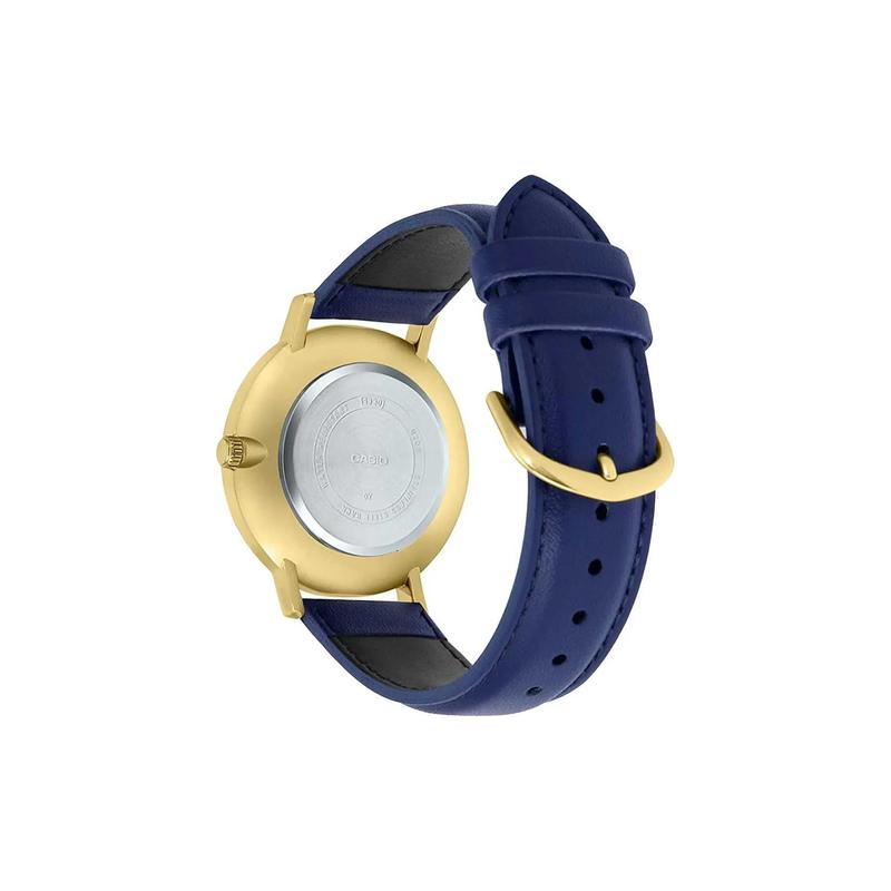 Casio STANDARD series ins simple style business casual versatile classic pointer blue dial waterproof quartz movement leather strap MTP-VT01GL-2B