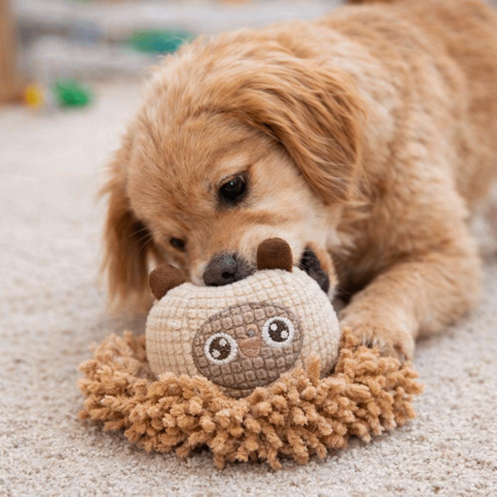 Cartoon Dog Plush Chew Toys Bite Resistant Teeth Cleaning Toy Cute Pet Plush Toy  for Cats and Dogs