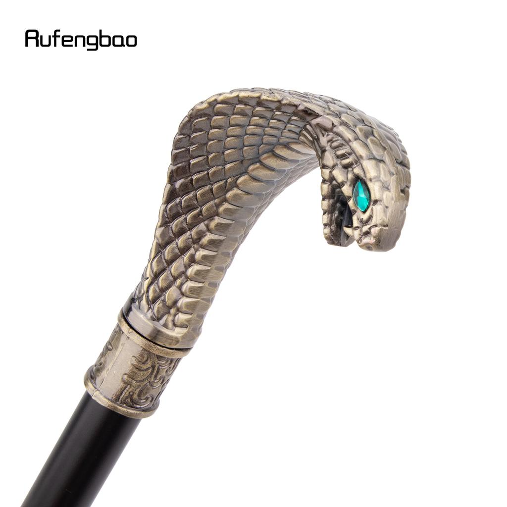 Kupfer Luxus Kobra Schlange Griff Mode Gehstock für Party Dekorative Gehhilfe Elegantes Krummstab Knauf Gehstock 94cm