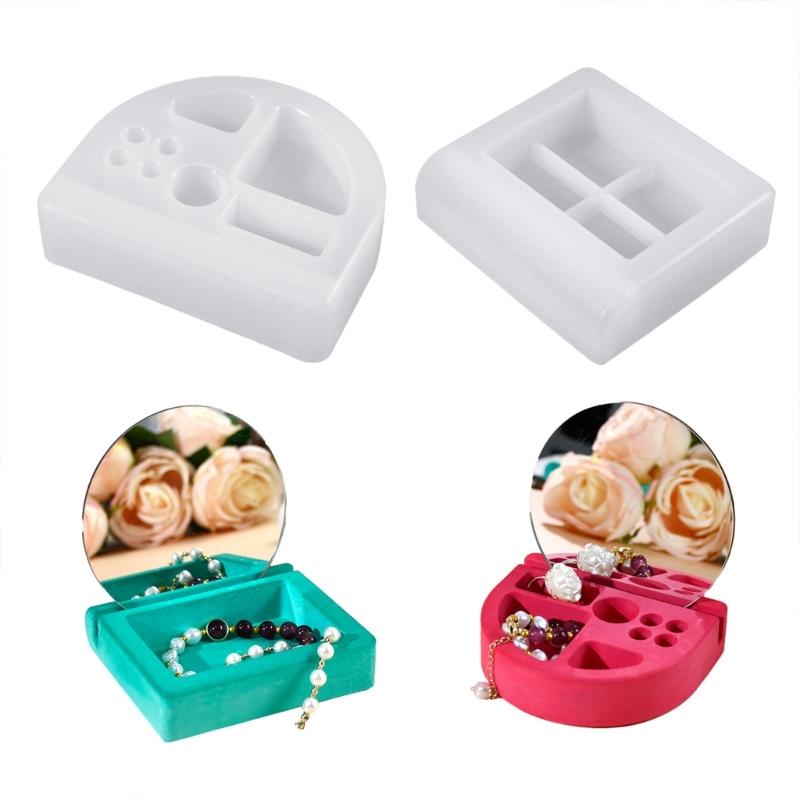 Flexible Silicone Mould for Creating Storage Container Jewelry Storage Box Mould Square/Semicircle Case Making Mold