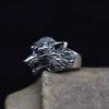 Trendy Cool Wolf Head Ring for Men and Women, Retro Exaggerated Dark Hip-hop Open Ring