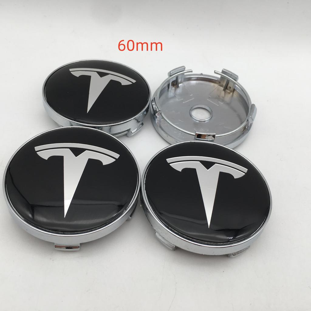 AAAIK1 20pcs 56mm 60mm 68mm For Tesla Model 3 Model Y Model S X Car emblem Wheel hub Center Cap Badge covers Decals Styling accessories