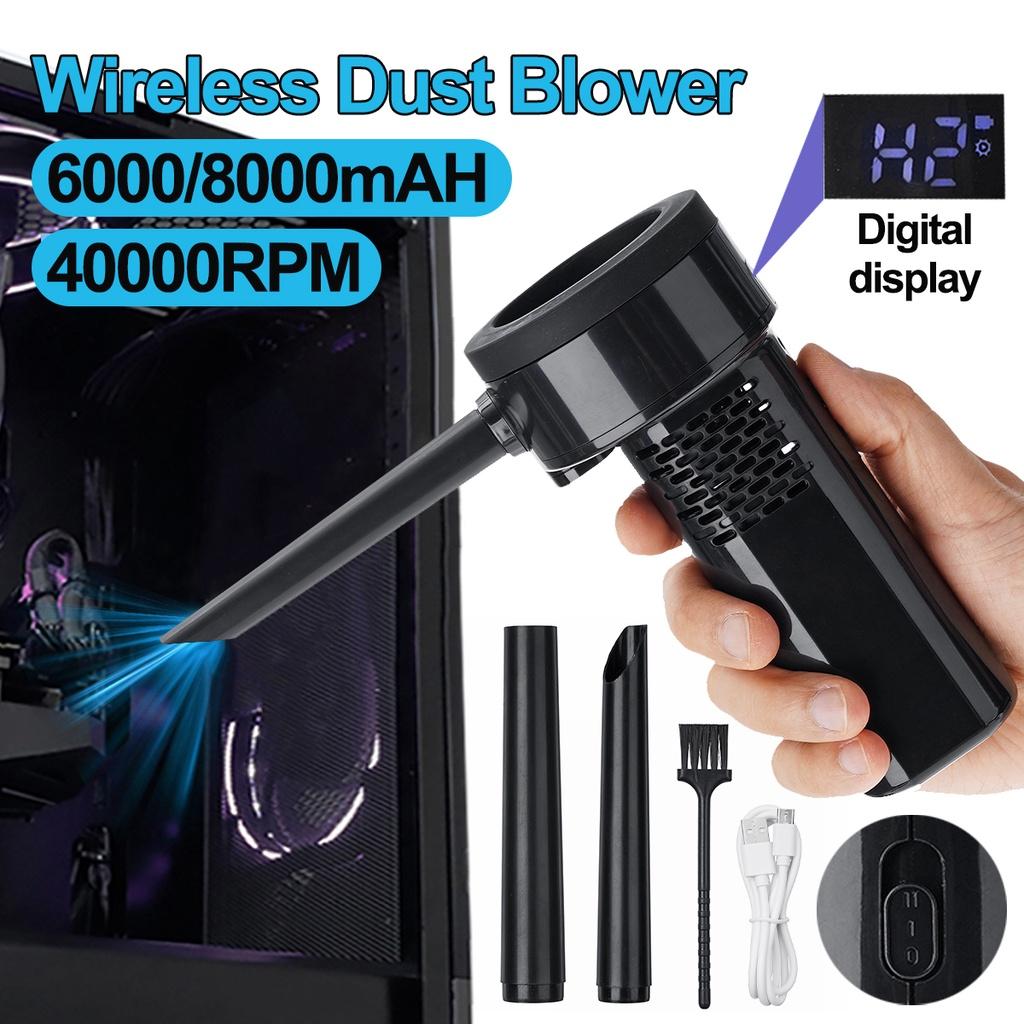 Portable Car Vacuum Cleaner Compressed Air Duster 40000RPM Electric Air Blower for Keyboard Computer Seat Device Cleaners 2-In-1