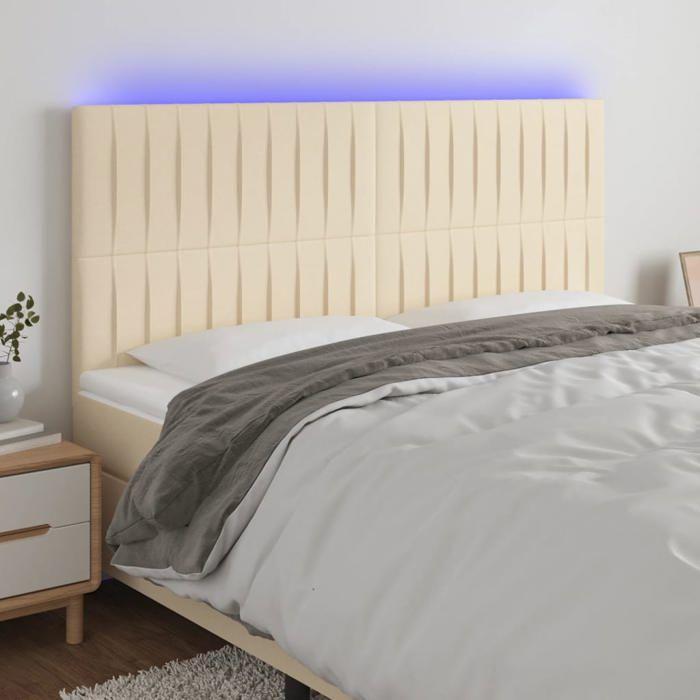 VidaXL LED Headboard Bedroom Furniture Double Bed Accessory Head of Bed Frame Interior Cream 3122689