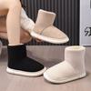 Women's Large Size Soft Sole Winter Warm Fur Snow Boots Padded Lined Ankle Boots Anti-slip Hiking Casual Sports Cotton Boots