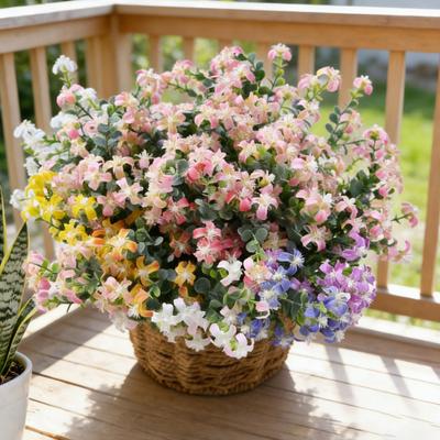 Flores Artificiales para Exterior de Primavera Ramo de Flores Silvestres Falsas para Jardín Porche Patio Ventana Boda Casa de Campo Decoración del Hogar