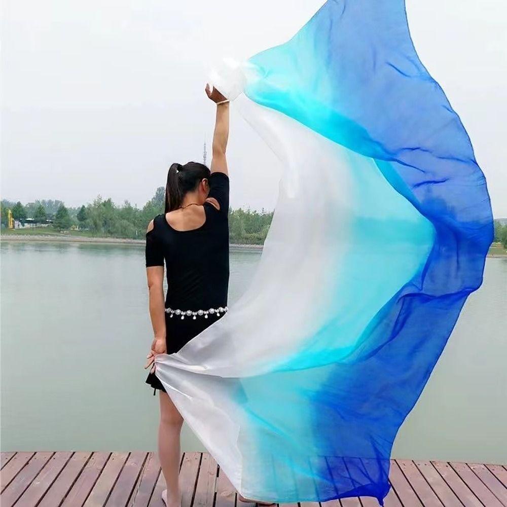 Long Latin Belly Dance Shawls Gradient Color Dancing Scarf Fashion Performance Shawl