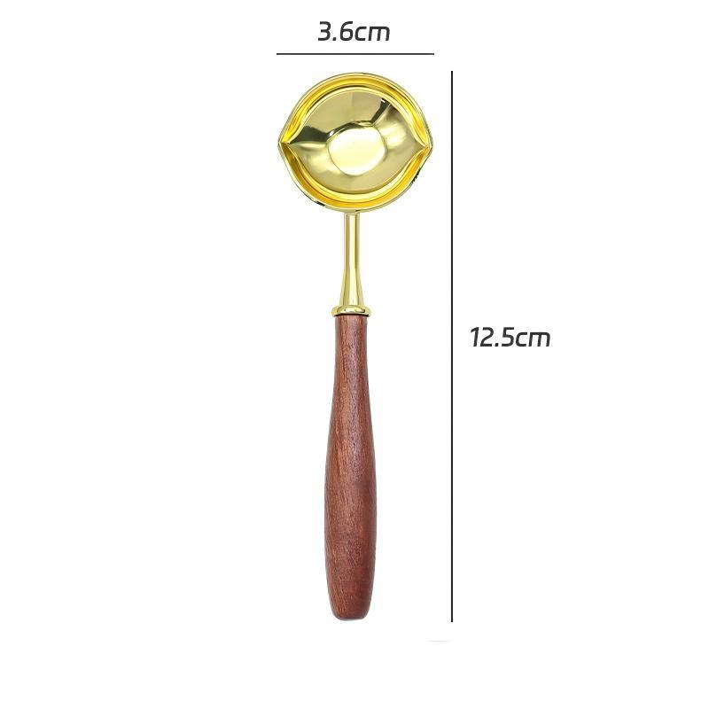 Two Diversion Port Wax Seal Spoon Sealing Spoon With Wooden Handel Wax Sealing Stamp Melting Spoon Wax Seal Warmer Wax Seal