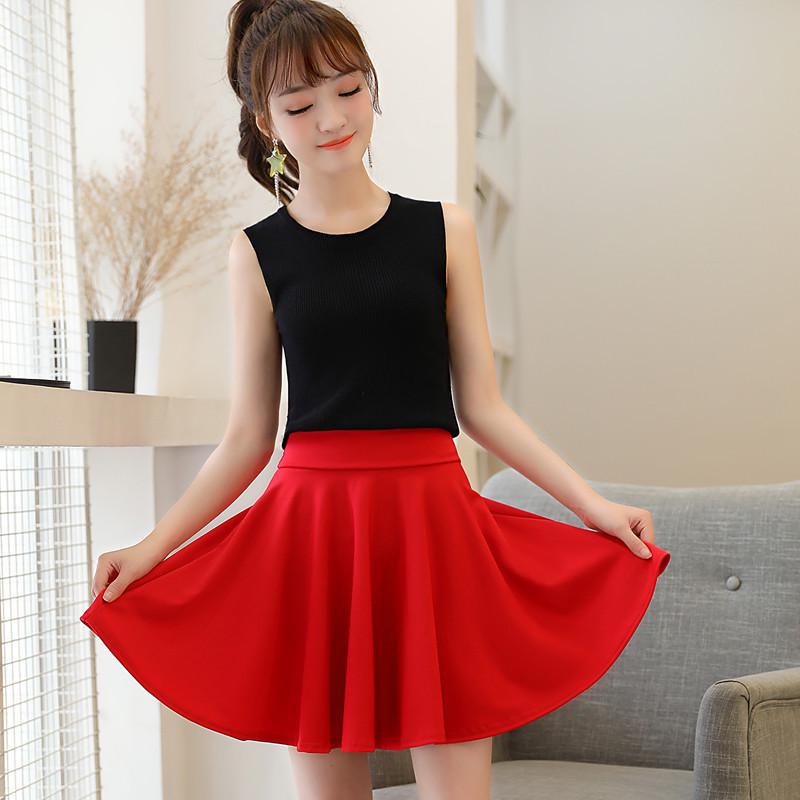 Ap08 Czarna Spódnica Przeciwsłoneczna z Kotem Duży Rozmiar dla Kobiet w Średnim Wieku i Starszych - Spódnica do Tańca Kwadratowego 45CM Anti-Exposure