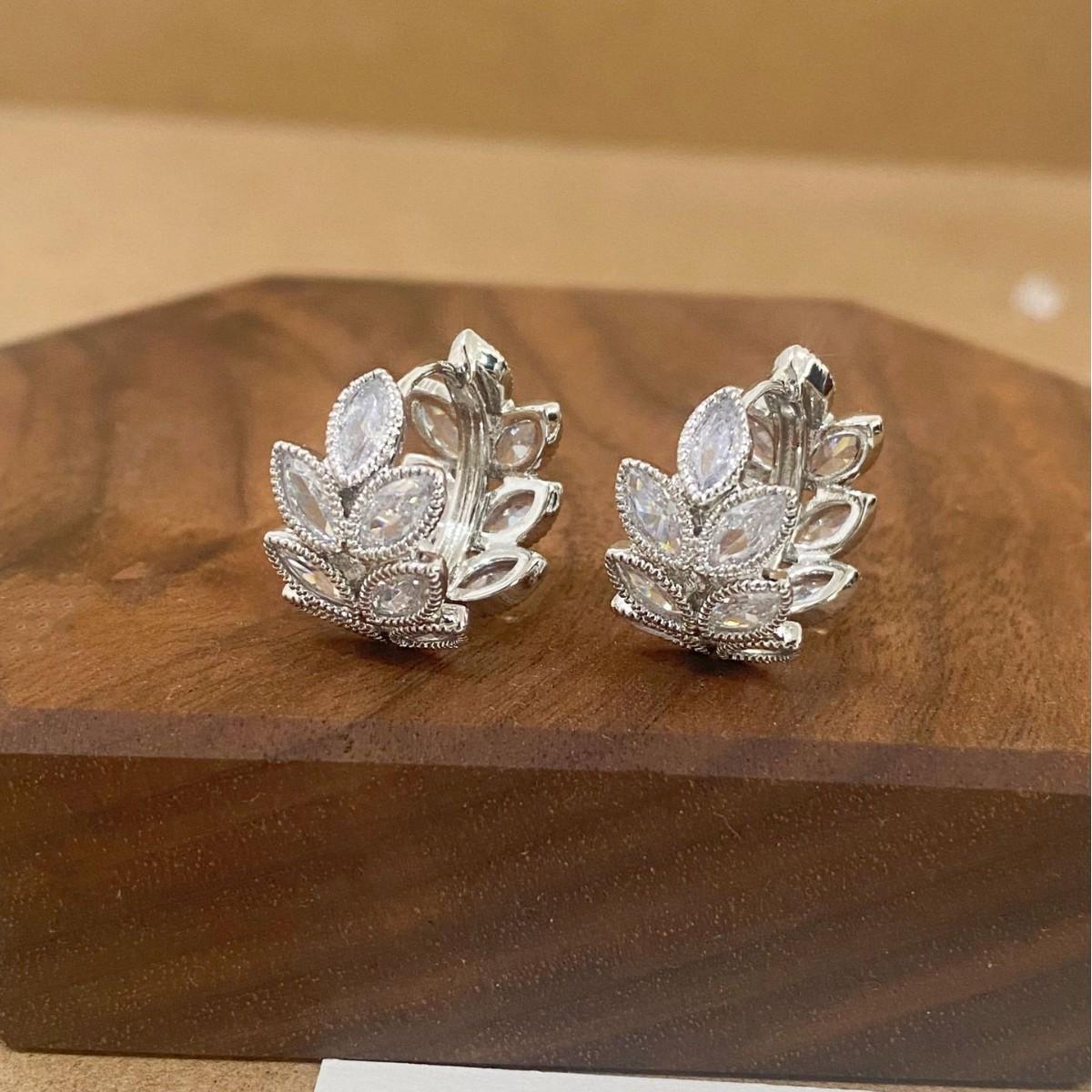 Elegant French Zircon Wheat Ear Earrings: Chic, Versatile, High-End Fashion for Women
