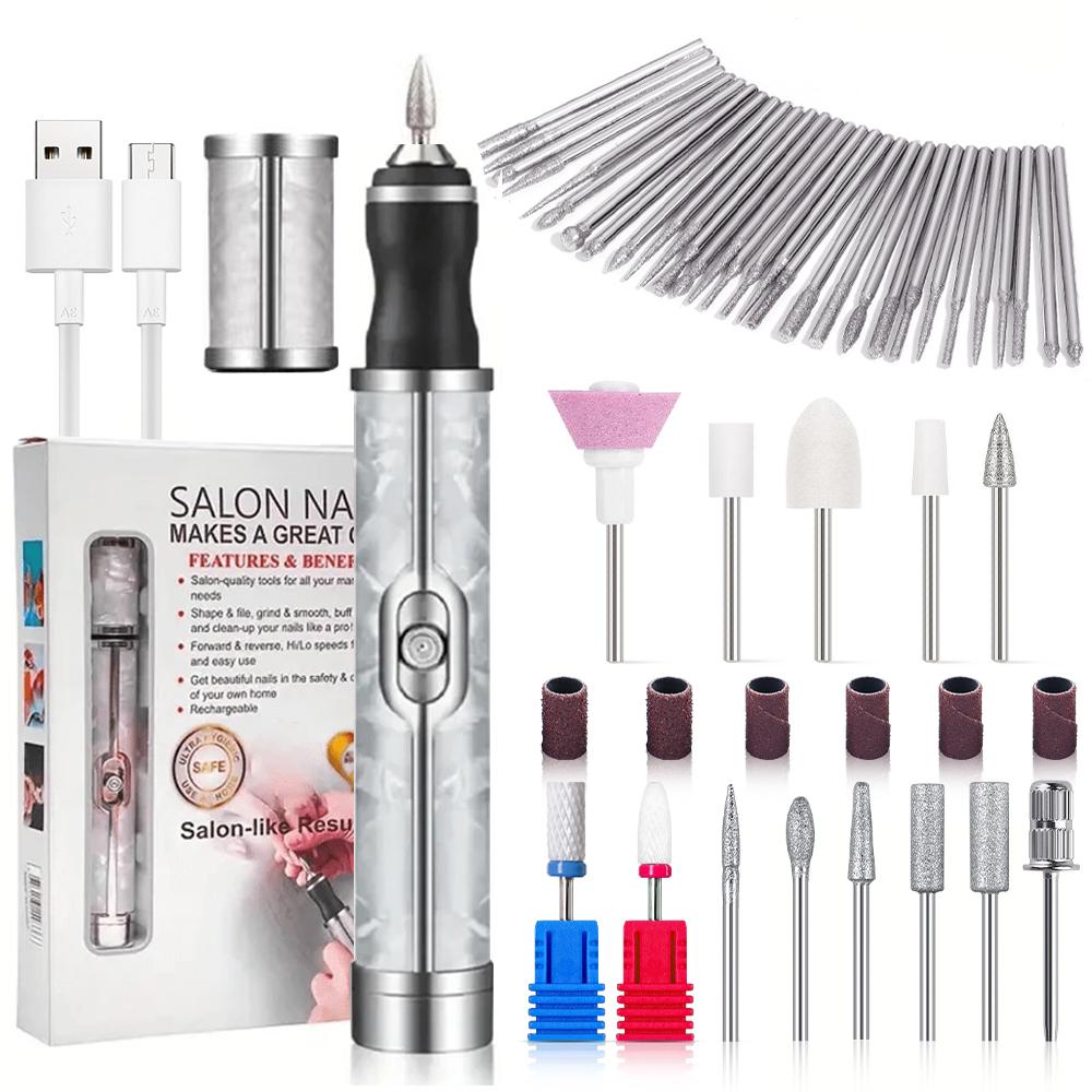 Electric Professional Nail Drill Set Rechargeable Portable Scrub Machine Nail Sharpening Home Professional Salon Nail Art Set