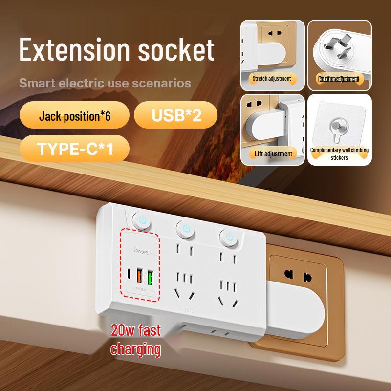 Multifunctional Power Strip with USB: Wireless Converter & Expansion Plug