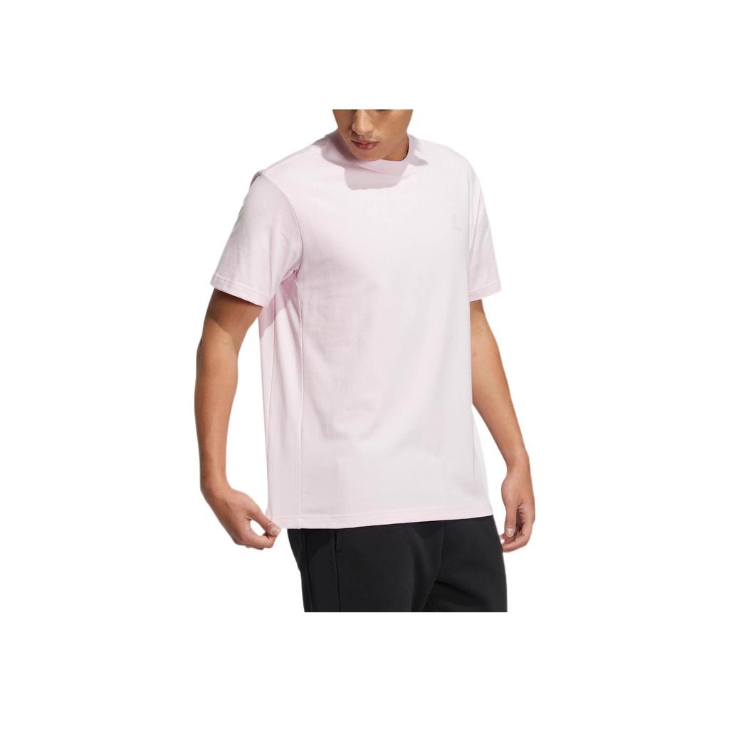 Adidas Neo Solid Color Crew Neck Sports T-Shirt Unisex Tops Clear-Pink HS6815