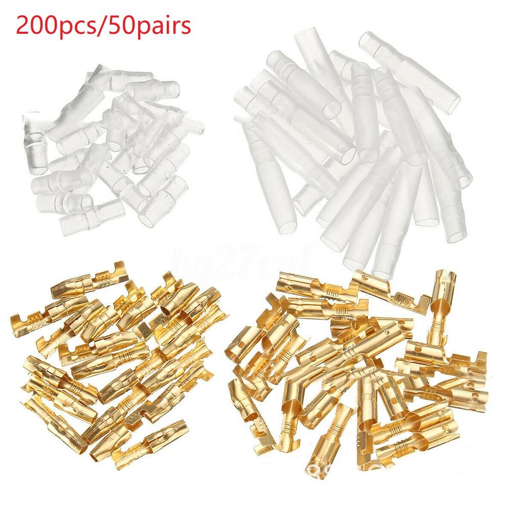Accessories Connector 200x Insulation 3.9mm Male & 4.0mm Female Kit Uninsulated W/ Sleeve Connectors Cover Crimp