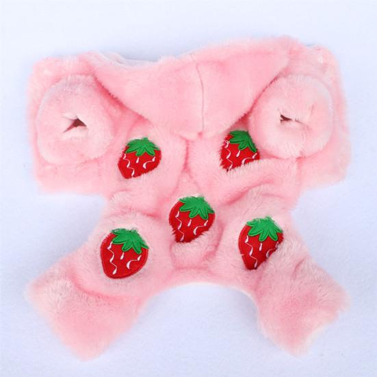 Yıkanabilir Evcil Hayvan Giysileri İnce İşçilik Flanel Sevimli Baskılı Köpek Kapşonlu Mont