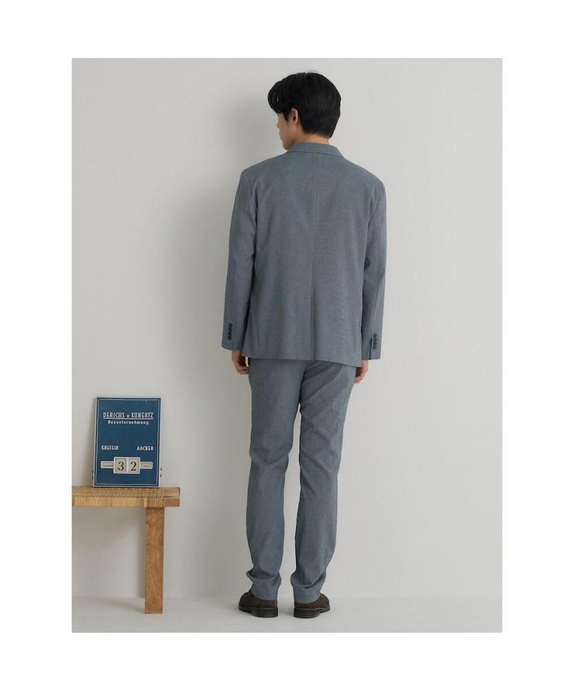 Binpolmen Seersucker Pattern Set-Up Standard Fit Pants Navy