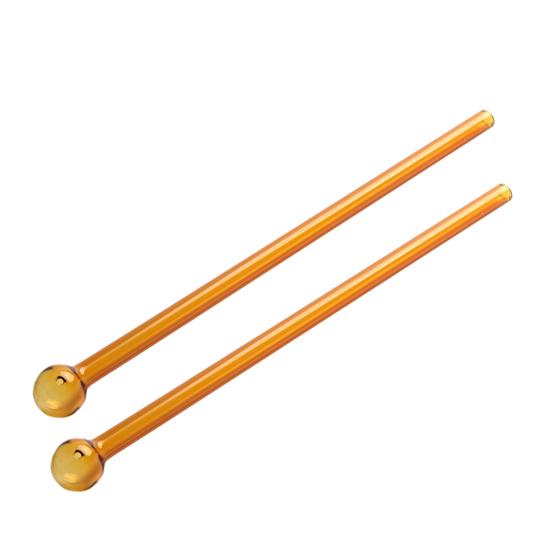 2Pcs Drinking Thickened Good Transmittance Heat Resistance Drinking Glass Creative Colorful Milk Tea Straws Daily Use