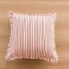 Ramie Cushion Cover with Tassels Euro Flax Decorative Throw Pillow Cover Boho Shabby Chic Style for Couch Bed Home