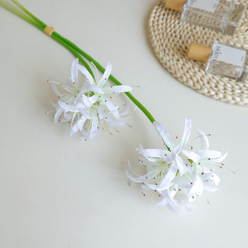 

Real Touch Artificial Silk Flower Branch 2 Heads Fake Flowers Wedding Scene Layout білий