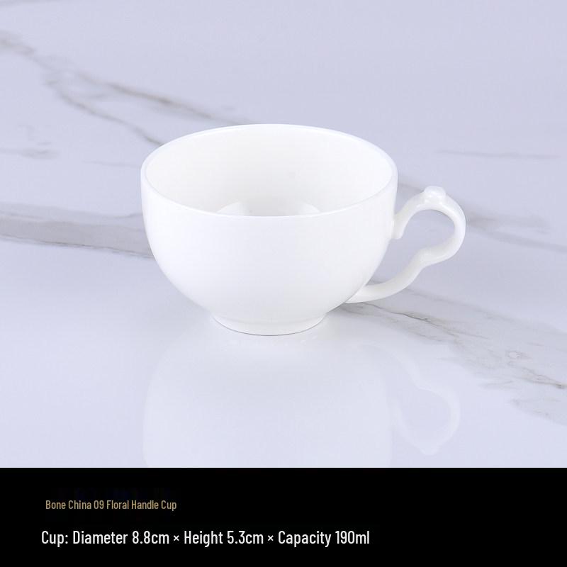 Luxurious Bone China Gold Rim Coffee Cup & Saucer Set - Pure White Ceramic English Style for Hotels and European Coffee Service