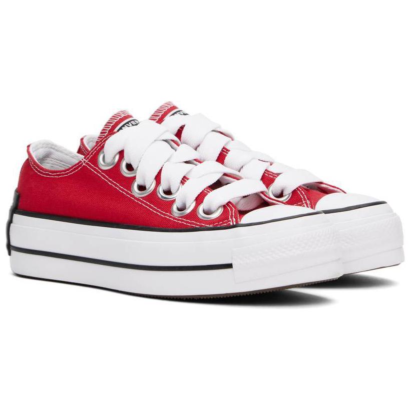 Converse Chuck Taylor All Star Lift Platform Comfortable Durable Increased Height Low Top Canvas Shoes Unisex Sneaker Red White A10425C