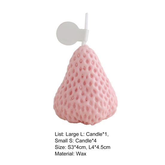 Aromatherapy Candle Adorable Strawberry Shape Eco-friendly Eradicate Odor Fruit Festival Candle for Home
