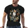 Calico Cat With Flowers Tshirt T Shirt Unisex Casual Unisex T Shirt Luxury Anime Tshirt Tshirt