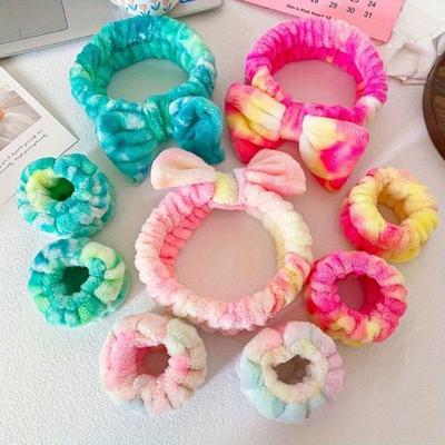 Wash Face Wristband Set Headbands Spa Bathroom Accessories Set Water Absorption Waterproof Wristbands Women Girls Sweatbands