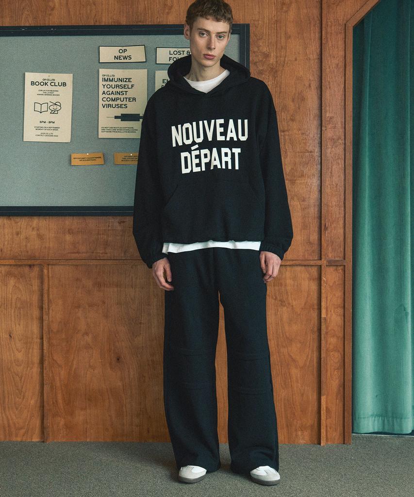 NODU Double Line Wide Pants [Black]