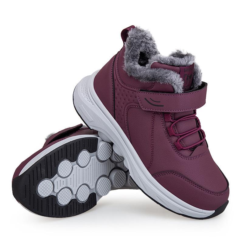 Fleece Cotton Shoes Winter High-top Fleece Thickened Large Cotton Northern Parents Walking Shoes Non-slip Mother Shoes