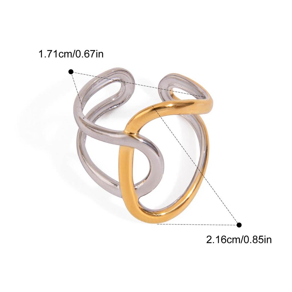 Yori 18K Gold Plated Stainless Steel Ring Collection Modern Fluid Designs for Everyday Formal Wear Durable Hypoallergenic