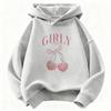 Children's Round Neck Hooded Sweatshirt Loose Comfortable Casual Stylish Outdoor Sports Cherry Print Long Sleeved