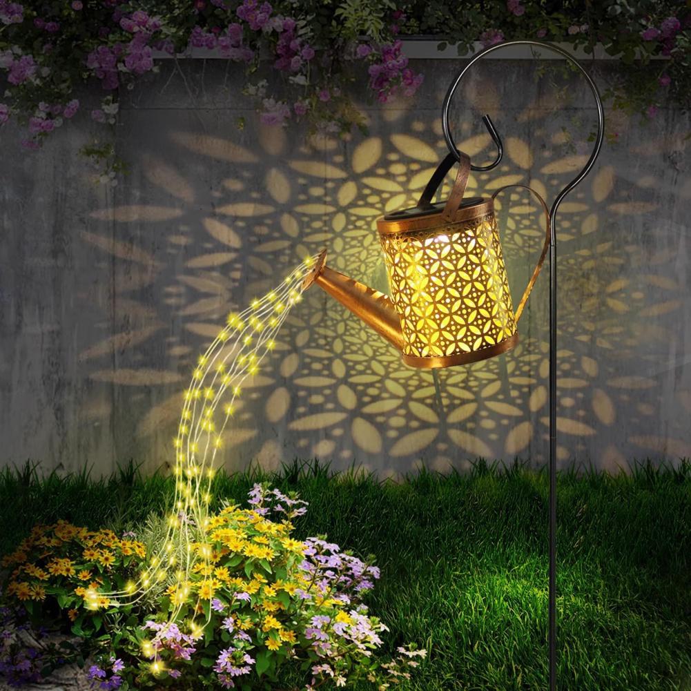 Metal Solar Light Ip65 Waterproof Outdoor Solar Garden Lights Decorative Solar Watering Light Fairy Lamp for Garden Plants