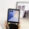Crossbody Cards Solt Wallet Leather Phone Case for Samsung Galaxy Z Flip 7 FE 6 5 4 Flip6 Flip7 Hand Strap Lanyard Pocket Cover