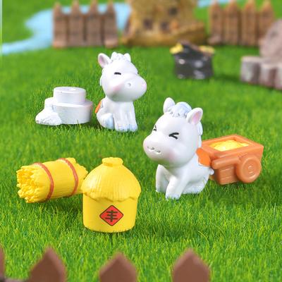 Micro-landscape Cute Little Donkey, Farm Gardening, Doll House, Landscape Decoration, Resin Handicraft Accessories, Small Ornaments