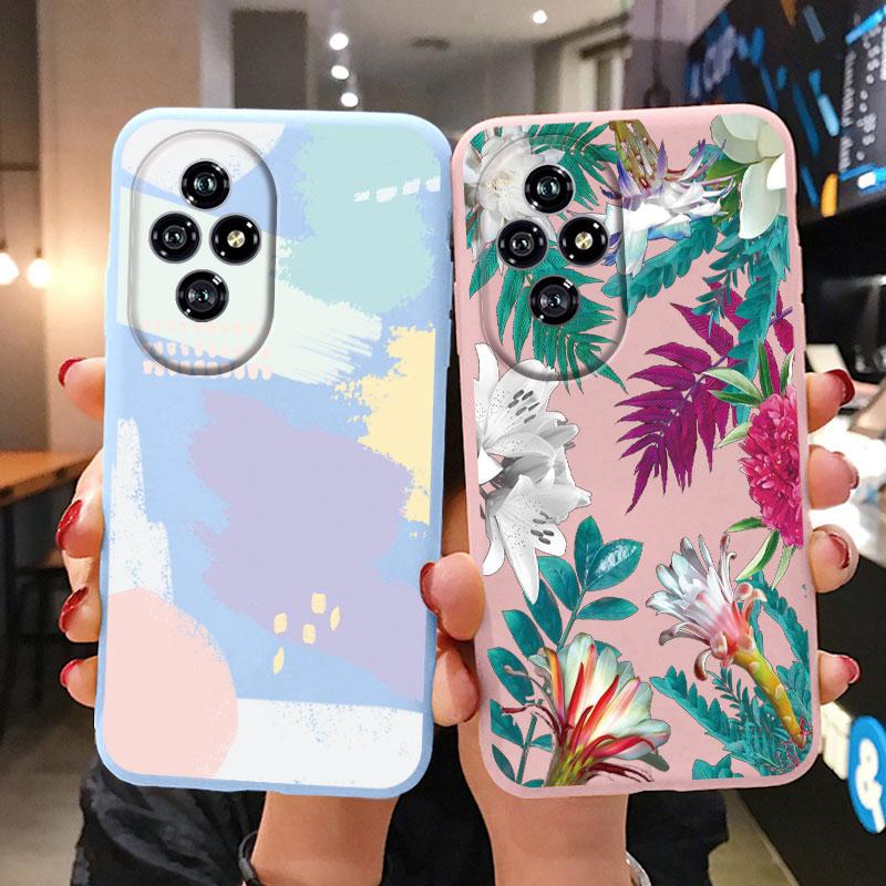 For Honor 200 Case Honor200 Phone Cover Popular Flower Lovely Cartoon Cat Soft Silicone TPU Funda For Honor 200 Protector Bumper