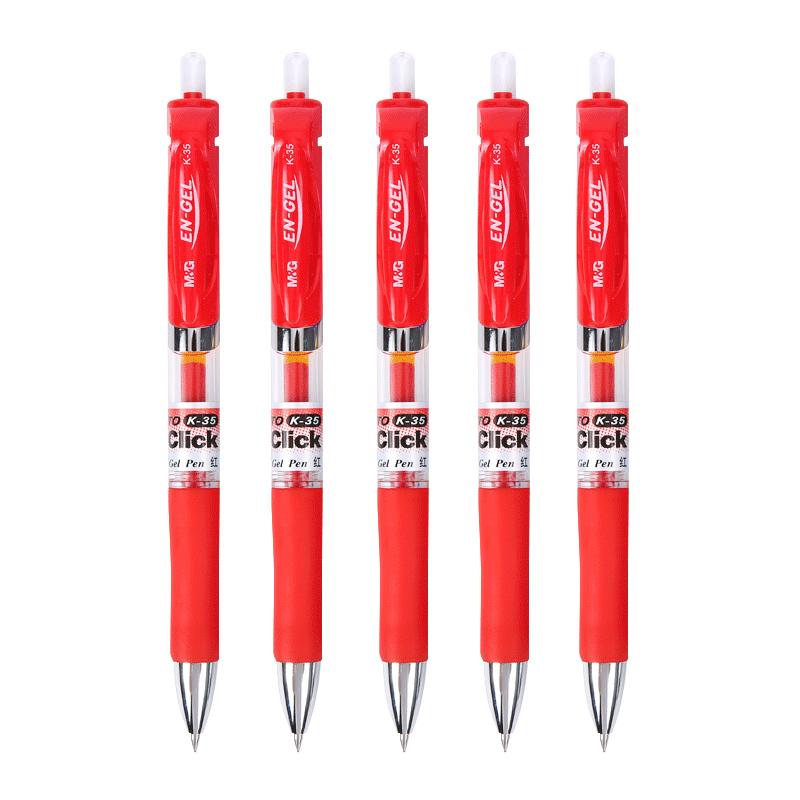 5Pcs M&G K-35 4 Colors Press Type Gel Pen The New Concept Design Pen School and Offic Stationery