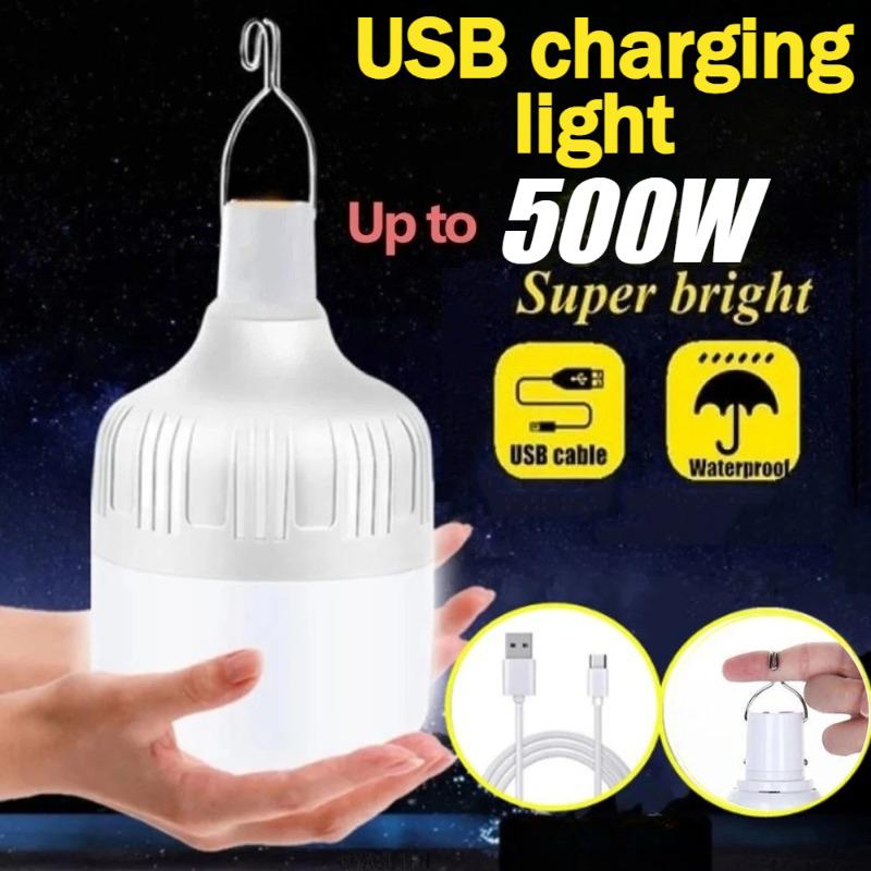Portable Outdoor BBQ Camping Lights USB Rechargeable lamp LED Emergency Bulb Hook High Power Tents Lantern Night Lights Bulb
