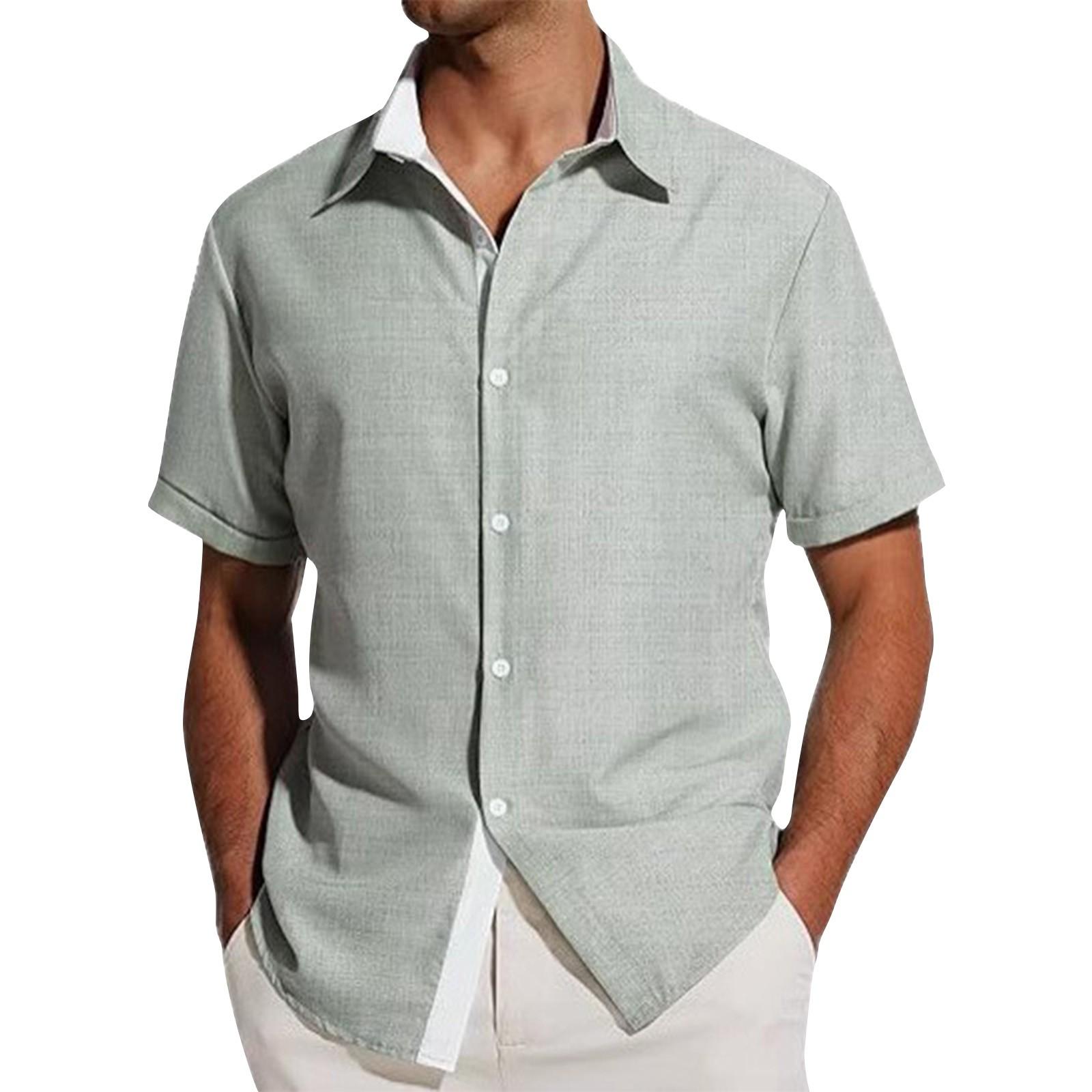 

Мужская летняя рубашка с коротким рукавом и лацканами в стиле колорблок, мужская повседневная модная рубашка с коротким рукавом M