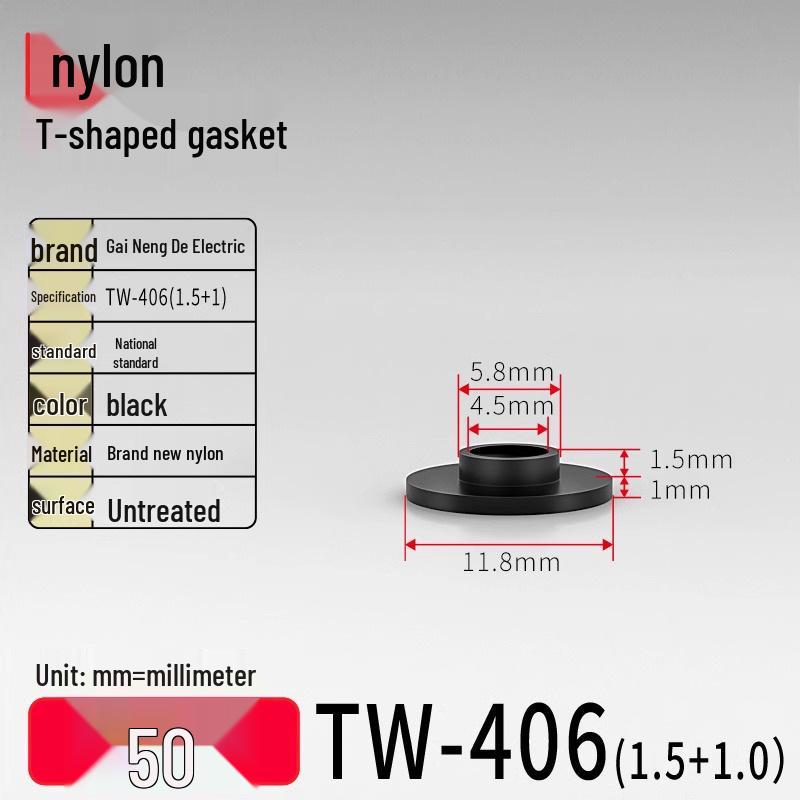 T-Shaped Nylon Gasket Ring Screw Shaft Sleeve with Concave-Convex Insulation Pad M2