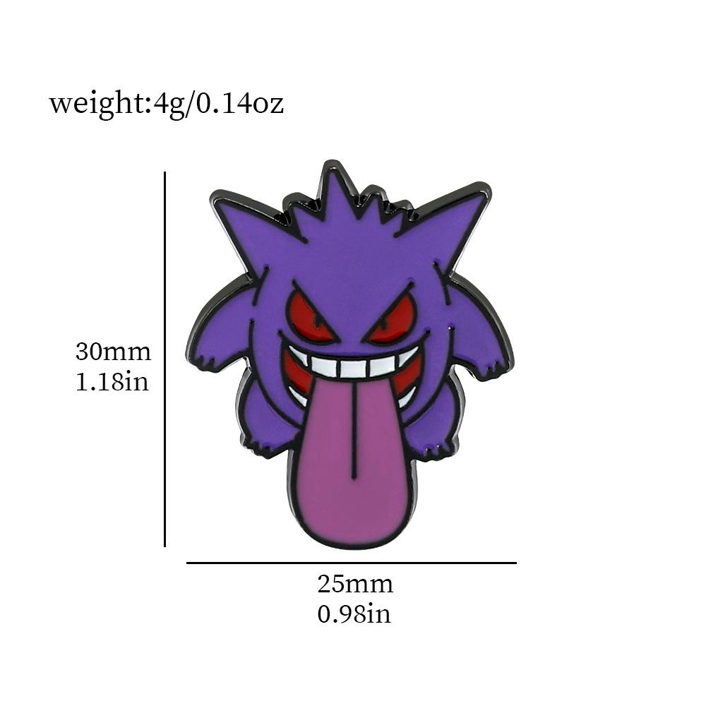 Funny Pokemon Metal Badge With Cartoon Character Design And Droplet Oil Craft