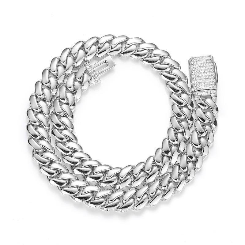 Europäische vergoldete Zirkon Cuban Link Halskette (10mm-22mm) - Trendiger Hip Hop Schmuck.