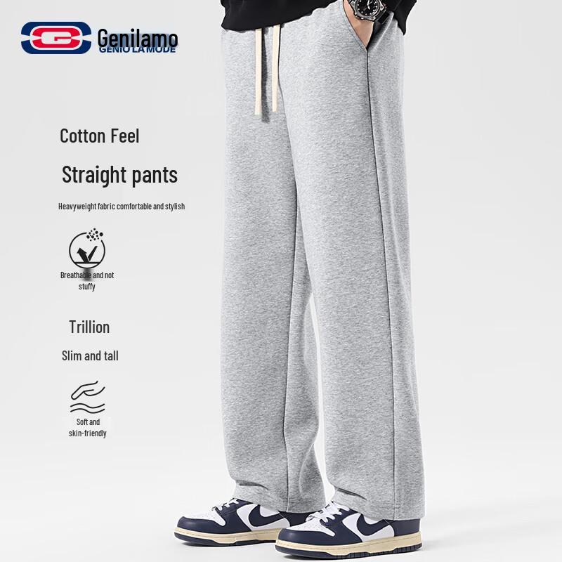 

GENIOLAMODE Men s Loose Straight Wide-Leg Sweatpants 3XL
