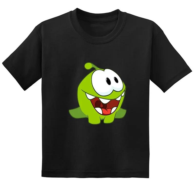 Cut the Rope Om Nom Frog Kids T-Shirt Funny Cartoon Summer Short Sleeve Baby Boys Girls Cute Clothes for Children