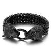 Kalen Vintage 18mm Skull Bracelets Shiny Matte Wolf Head Bracelet Wide Wristband Men's Party Jewelry Gift