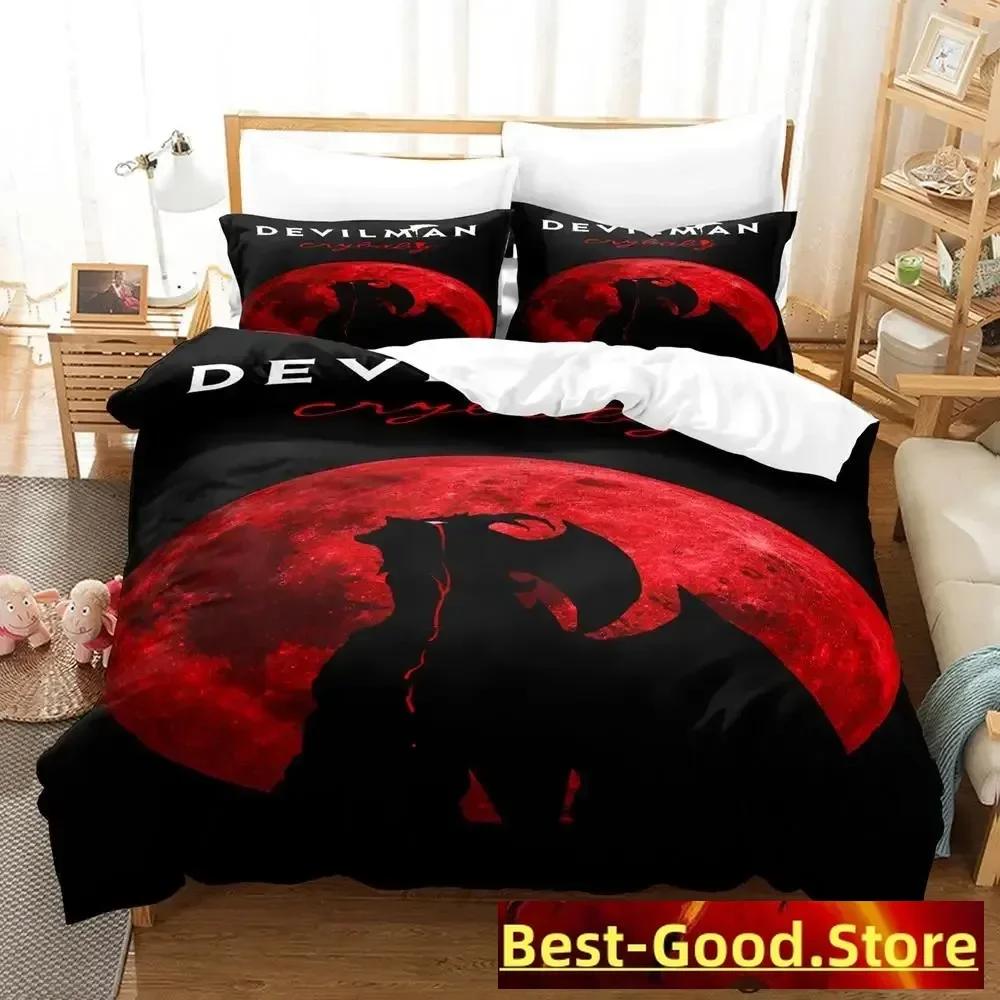 Devilman Anime Parure De Lit Bed Printed Bed Set Duvet Cover Pillowcase Bedding Set Linen Sheet Quilt Cover Full Queen King Size