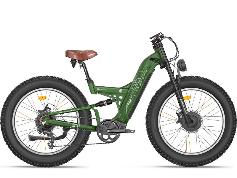 Freesky M530 Electric Bike, 2 * 1000W Dual Motor, 48V 30Ah Battery, 26*4.0'' Fat Tires, Range 120KM,  Max 64 KM/H, Dual Suspension