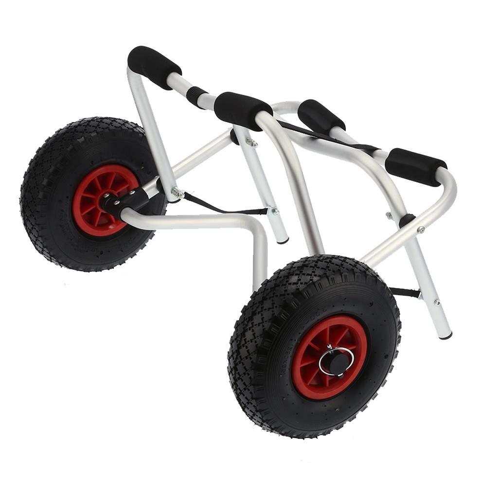 Aluminum Alloy Dual Leg Kayak Cart Foldable Canoe Boat Carrier with 10in Inflation Tires